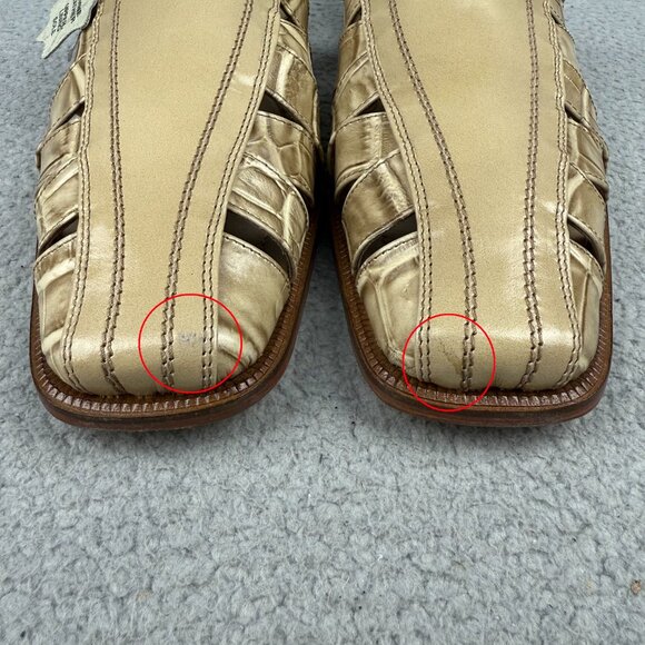 Giorgio Brutini Sandals Mens 11.5 Shoes Beige Tan Crocodile Croc Slip On Vintage main image 7
